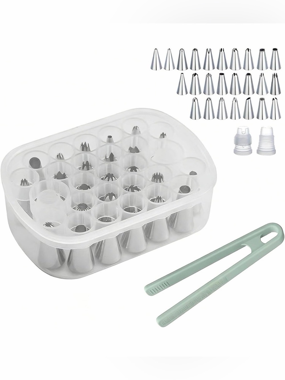 27 Piece Piping Tip Set. 25 Piece Piping Tips and 2 Adapters